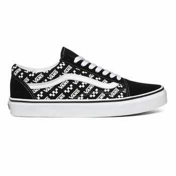 Damske Tenisky Vans Logo Repeat Old Skool Čierne/Biele VA42CEWPT